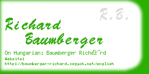 richard baumberger business card